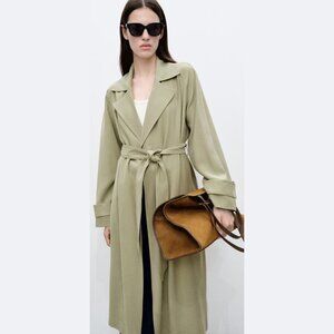 Mango Belted Khaki Trench Coat Size XXS
